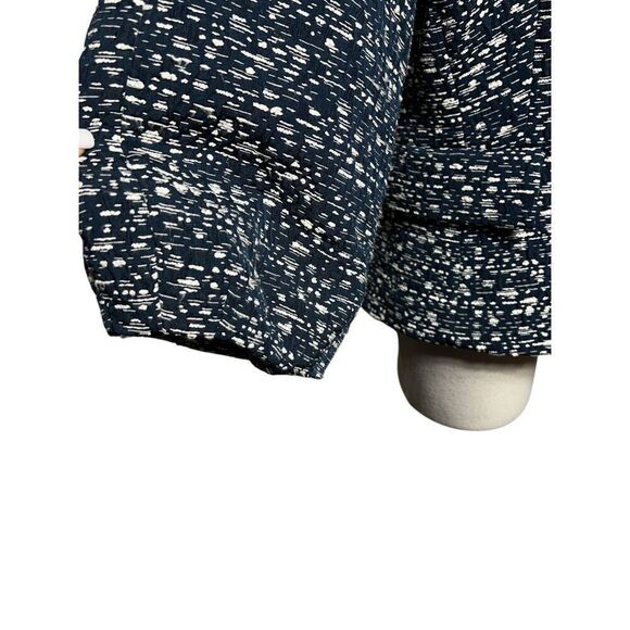 Badgley Mischka Wide Sleeve Moc Turtleneck Blazer Blue Geometric Print Size 10 - Picture 4 of 7